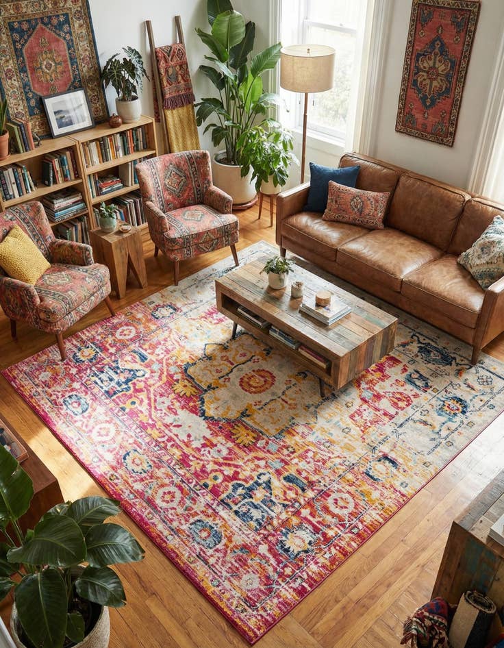 Detail image of 7' 10 x 7' 10 Madeline Vintage Square Rug