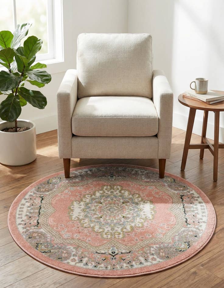 Detail image of 3' 3 x 3' 3 Kamala Washable Round Rug