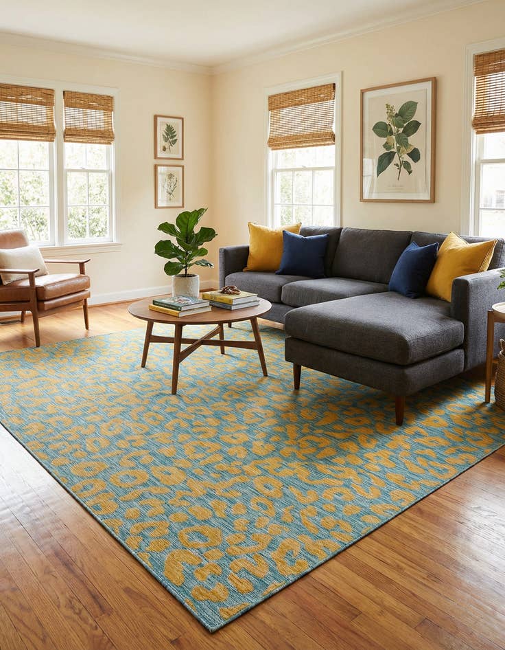 Detail image of 10' x 10'  Washable Safari Indoor / Outdoor Square Rug