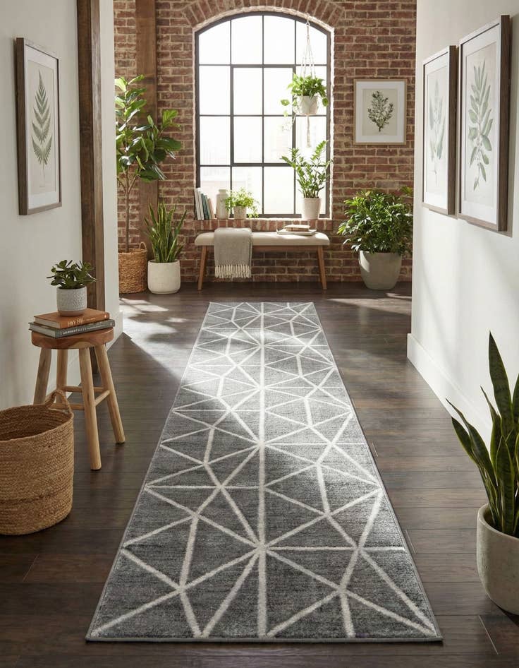 Detail image of 2' 7 x 13' Lattice Trellis Runner Rug