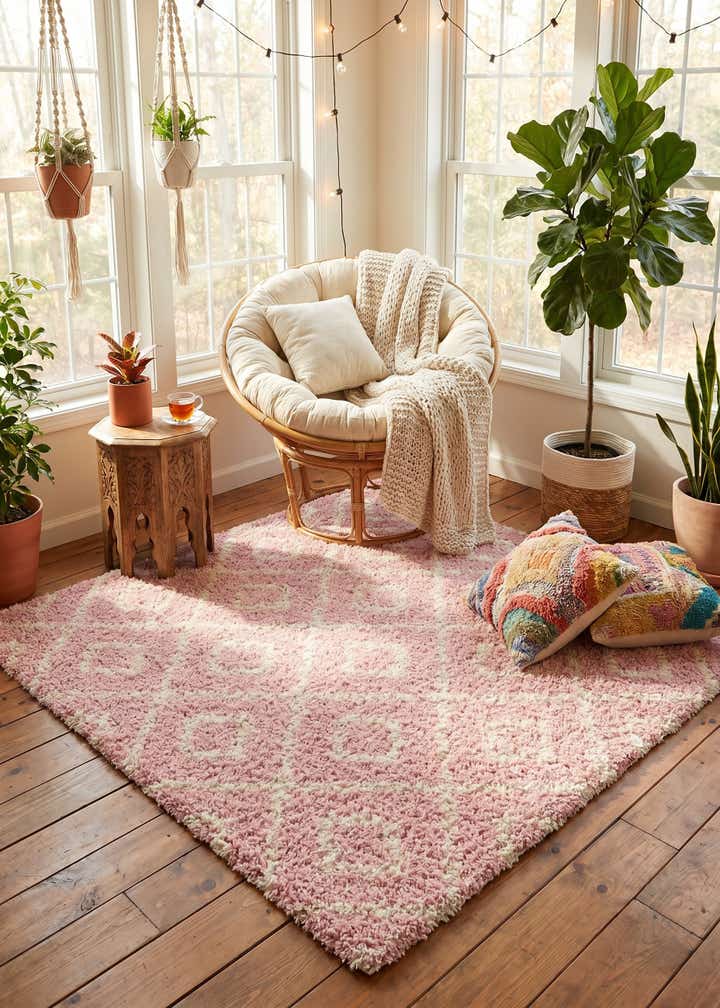 6' x 6' Trellis Shag Square Rug