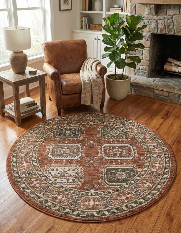 Detail image of 5' x 5' Grand Tradition Round Rug
