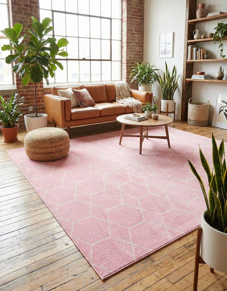 Detail image of 7' 10 x 10' Lattice Frieze Rug