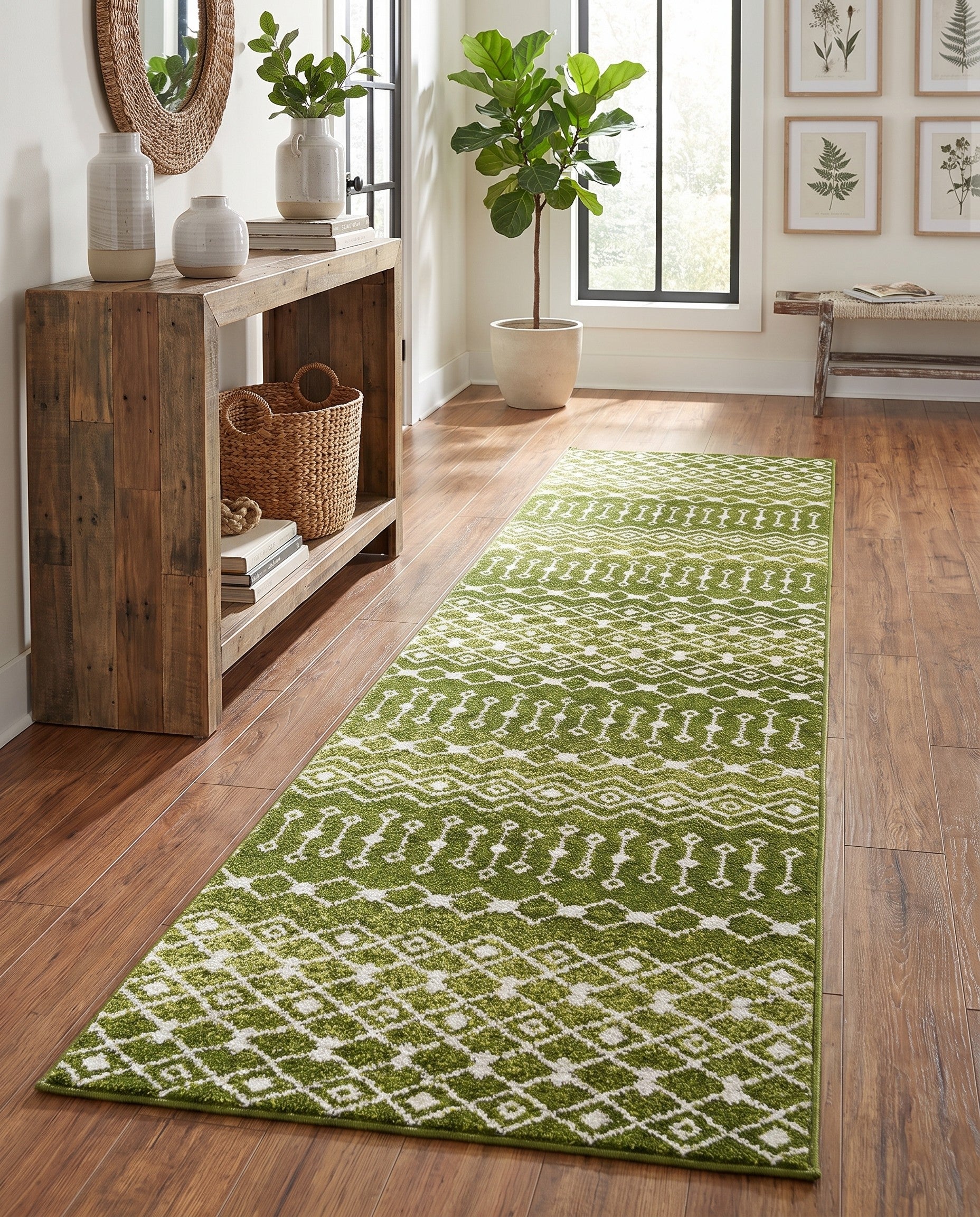 2' 7 x 12' Moroccan Trellis Runner Rug