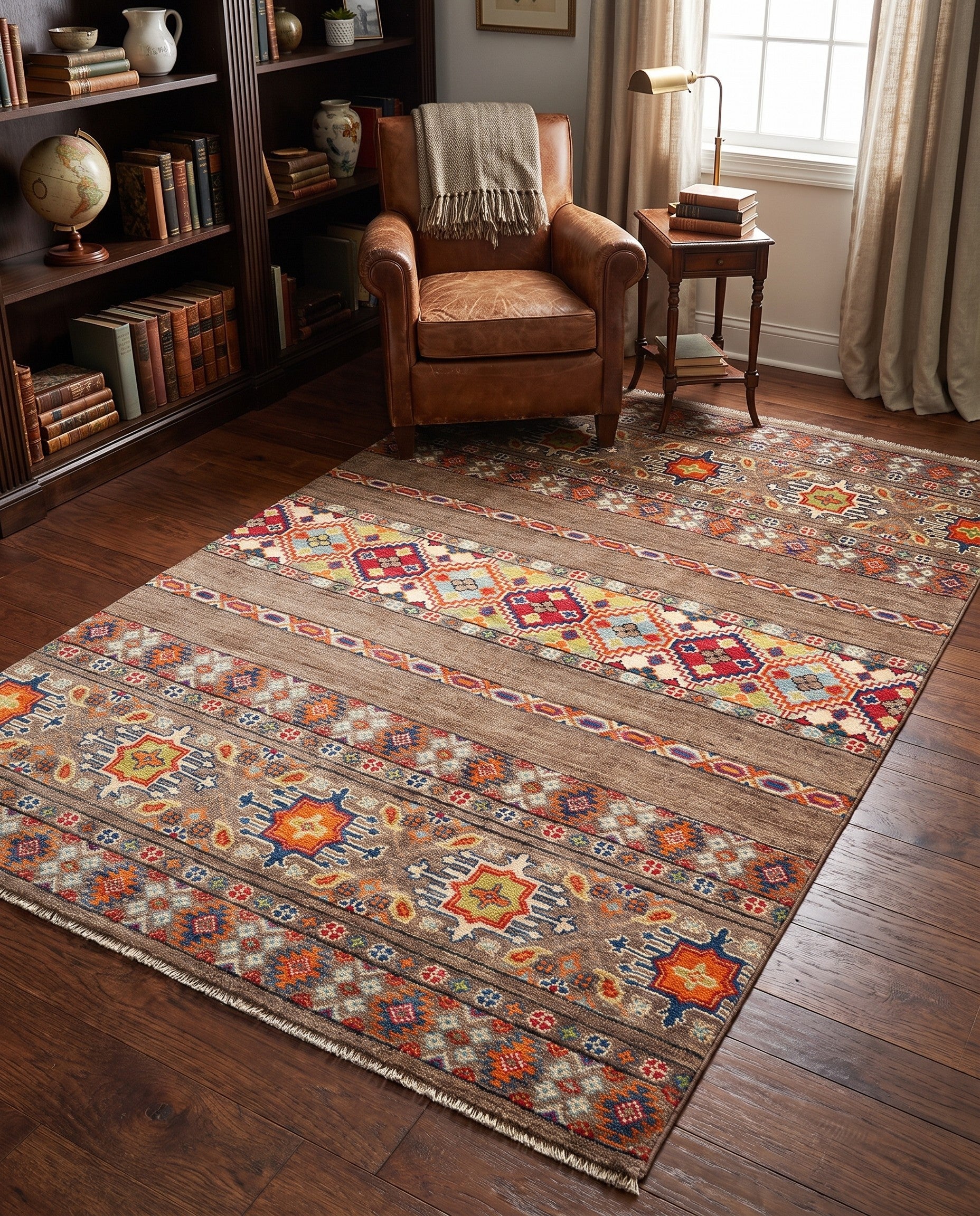 Detail image 3 of 11: 4' 1 x 6' 1 Hand Knotted Kazak Rug