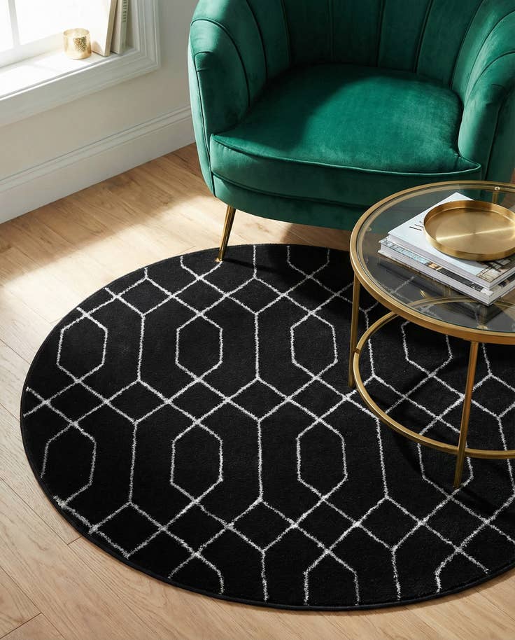 Detail image of 3' x 3' Marilyn Monroe™ Glam Trellis Round Rug