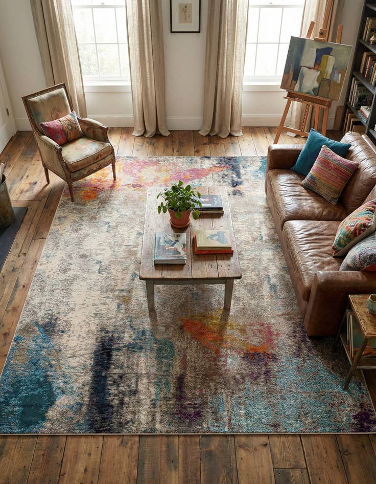 Detail image of 9' 10 x 13' Washable Theia Rug