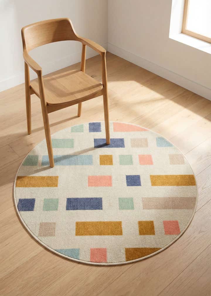 3' 3 x 3' 3 Lotus Round Rug
