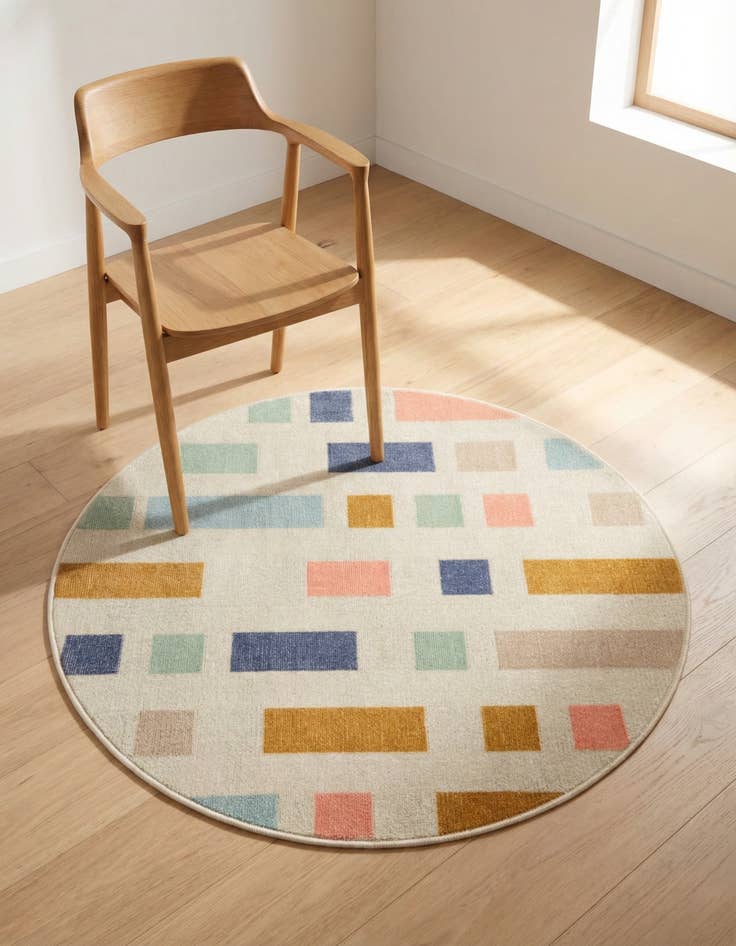 Detail image of 3' 3 x 3' 3 Lotus Round Rug