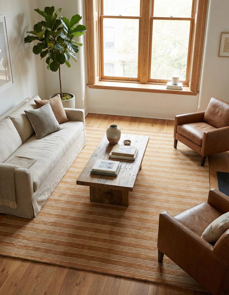 Detail image of 10' x 10' Jill Zarin Striped Wool Square Rug