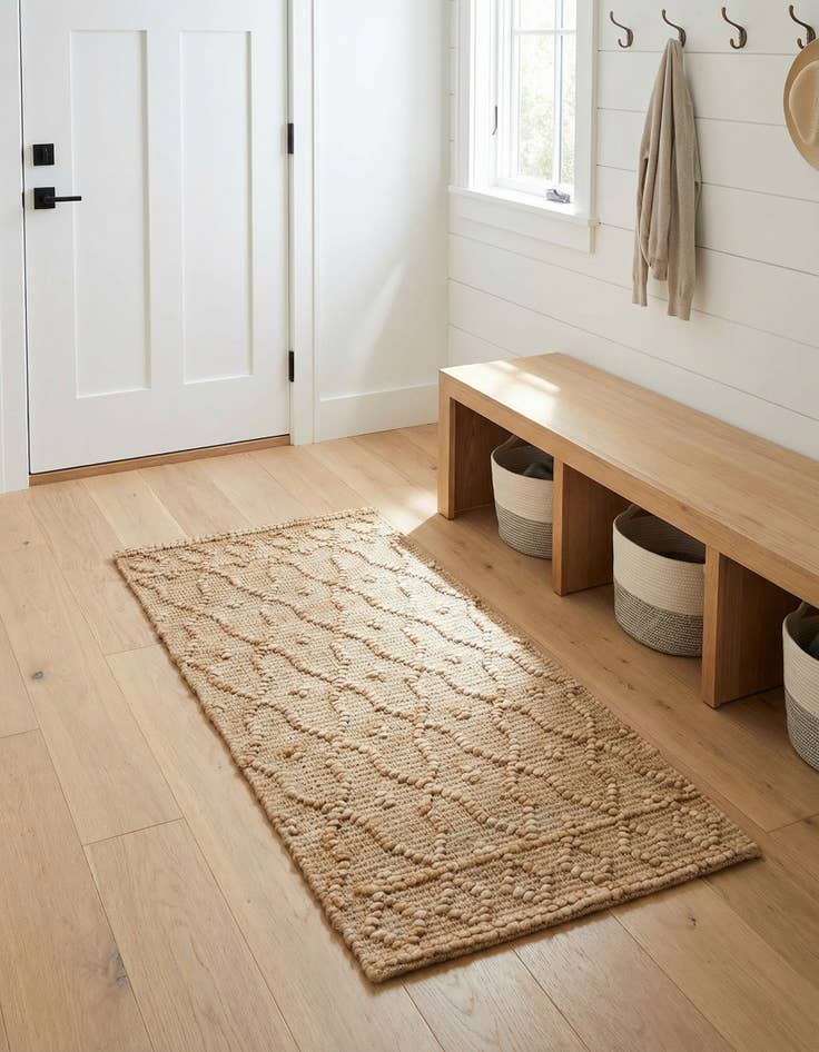 Detail image of 2' x 4' 1  Hand Woven Larsa Jute Runner Rug