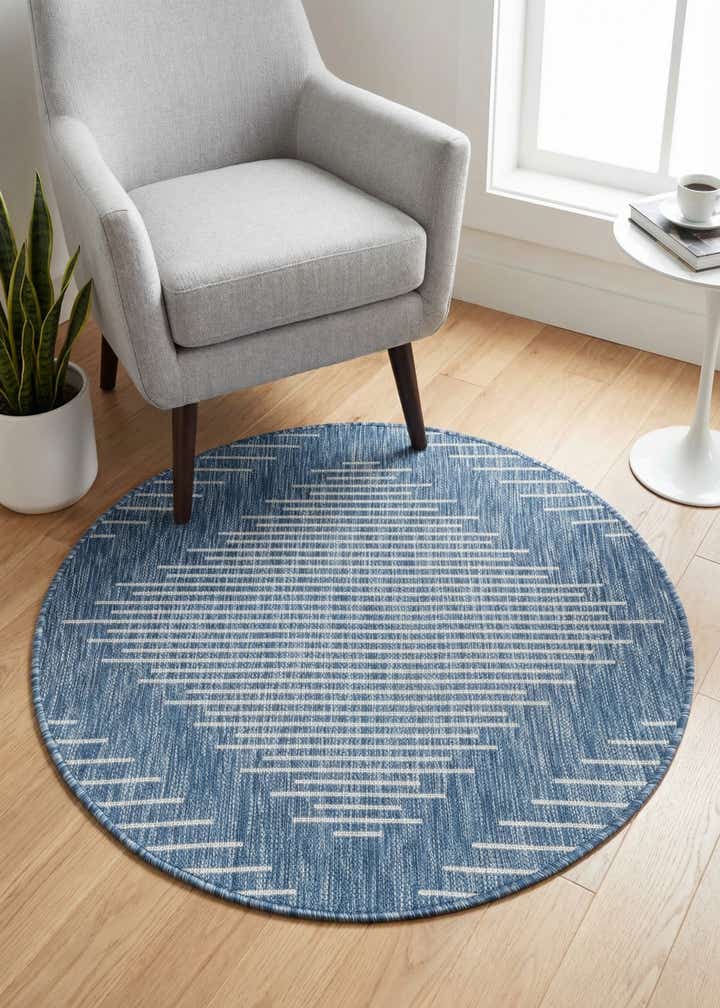 3' x 3' Easy-Clean Modern Indoor / Outdoor Round Rug