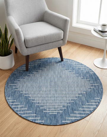 3' x 3' Easy-Clean Modern Indoor / Outdoor Round Rug