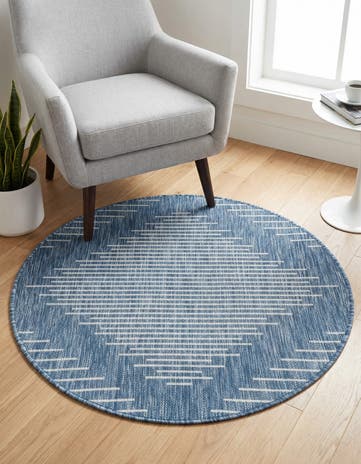 3' x 3' Easy-Clean Modern Indoor / Outdoor Round Rug