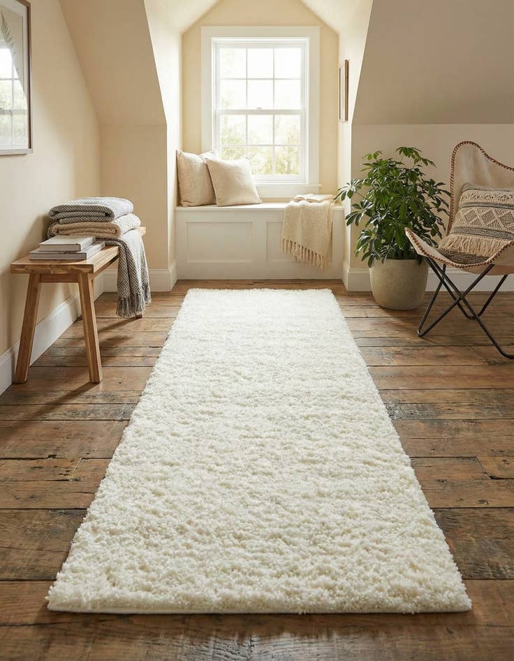 Detail image of 2' 7 x 13' Soft Solid Shag Runner Rug
