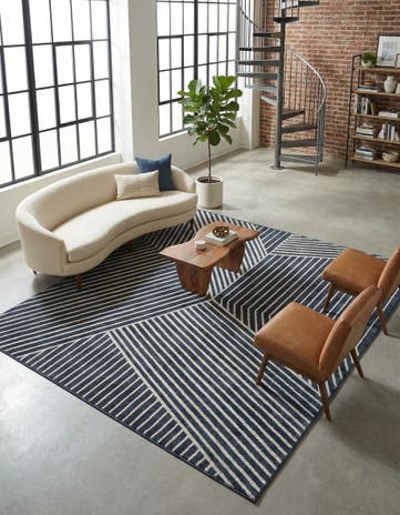 Blue Oslo Square Rug