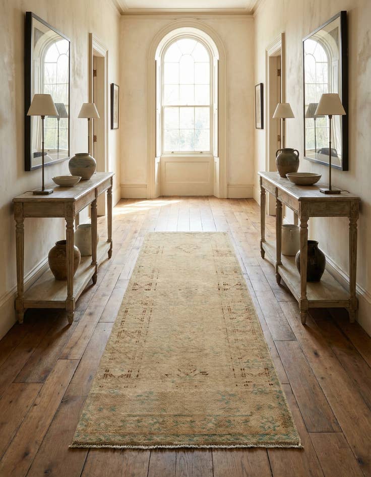 Detail image of 2' 11 x 5' 10 Hand Knotted Oushak Wool Runner Rug