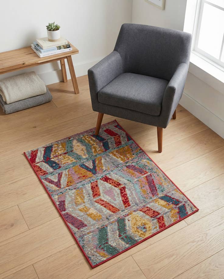 Detail image of 2' x 3' Easy-Clean Modern Indoor / Outdoor Rug