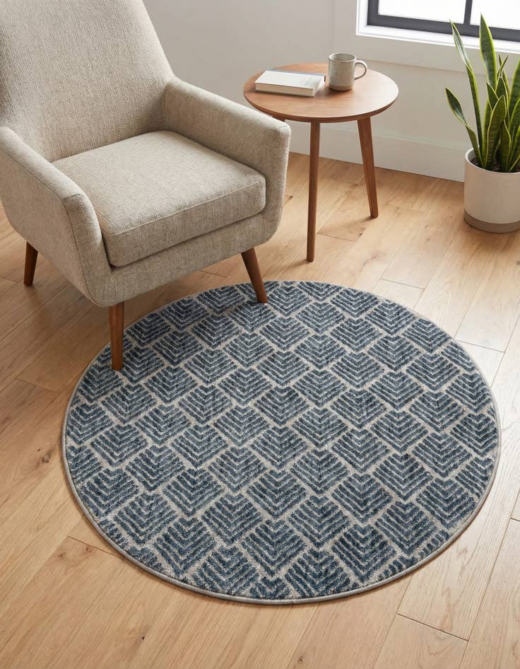 Detail image of 3' 3 x 3' 3 Eco Trellis Round Rug