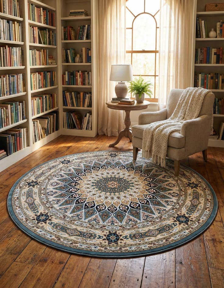 Detail image of 7' x 7' Nain Design Round Rug