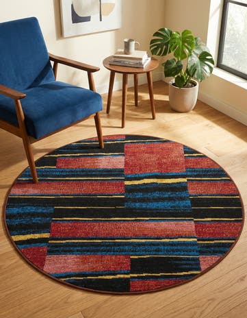 Easy-Clean Modern Indoor / Outdoor Round Rug