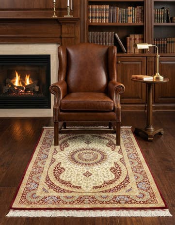 3' 3 x 4' 10 Ghom Silk Rug
