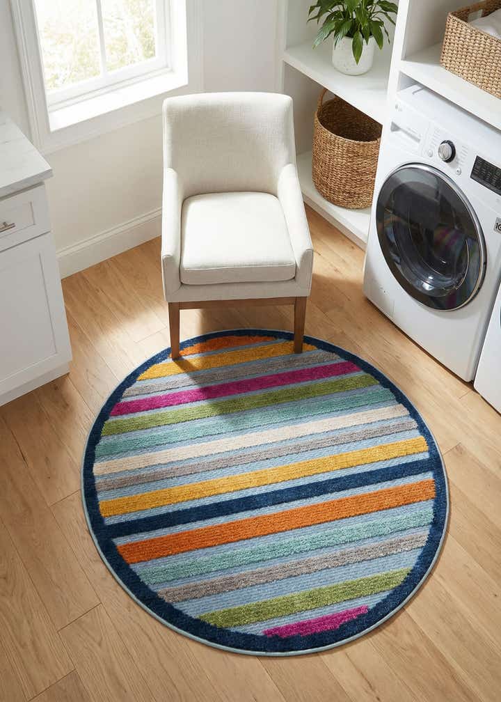 3' 3 x 3' 3 Easy-Clean Aruba Indoor / Outdoor Round Rug