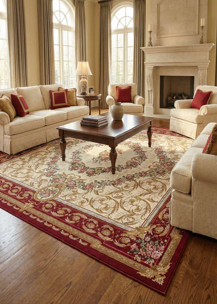 10' x 10' Easy-Clean Traditional Indoor / Outdoor Square Rug