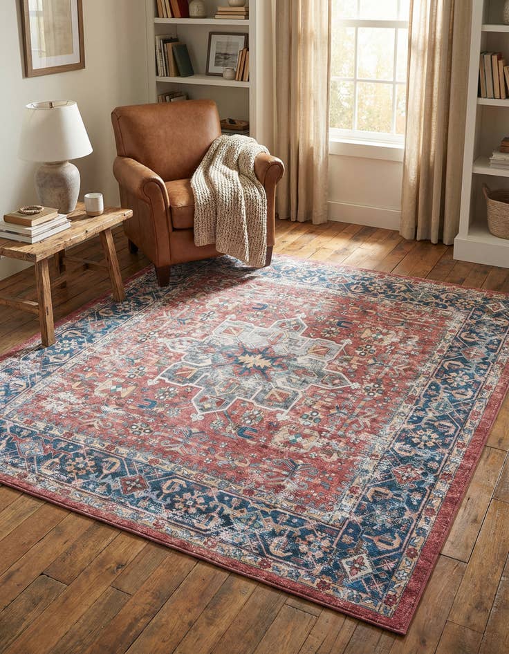 Detail image of 7' 10 x 7' 10 Washable Yara Square Rug