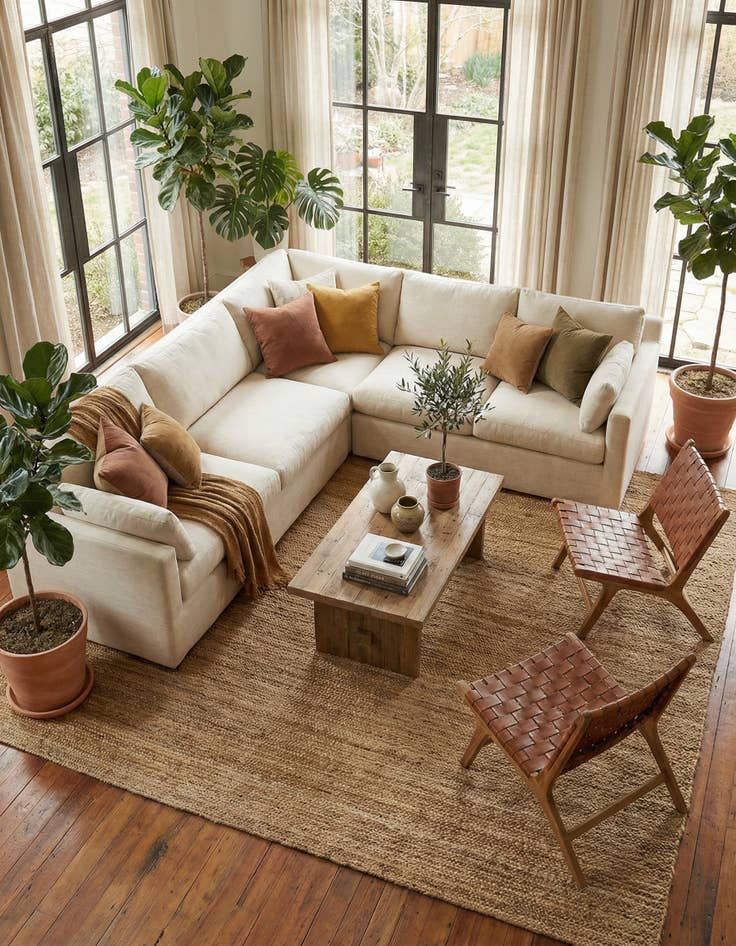 Detail image of 10' x 10'  Hand Braided Jute Square Rug