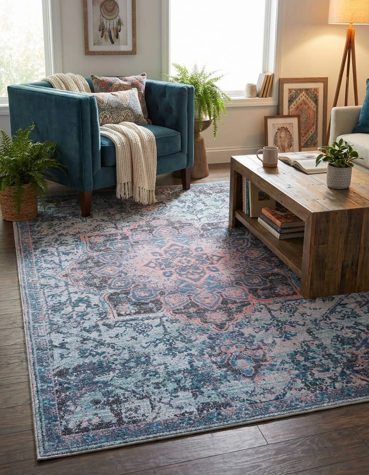 Detail image of  5' 3 x 8'  Washable Francesca Rug