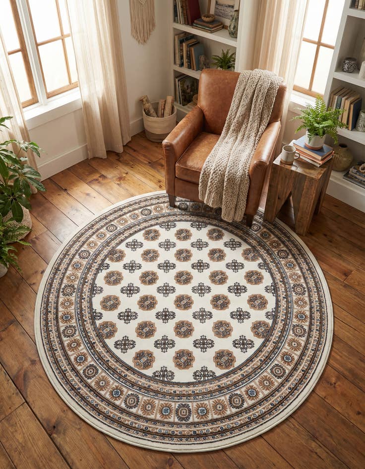 Detail image of 6' x 6' Bokhara Round Rug
