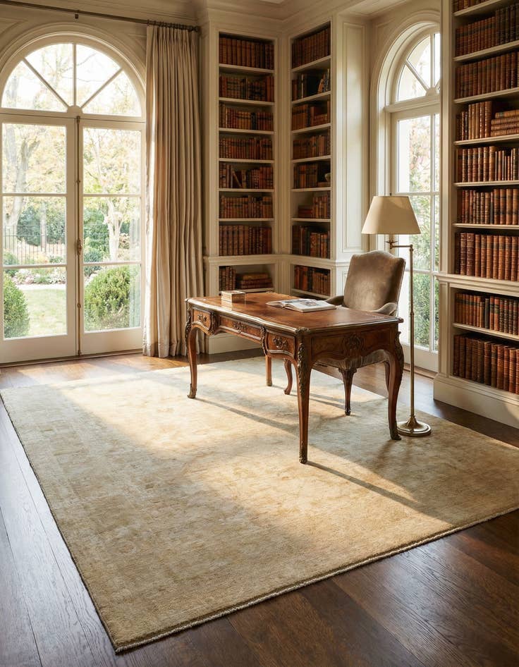 Detail image of 8' 1 x 9' 9 Hand Knotted Oushak Wool Rug