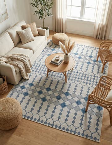 9' x 12' Easy-Clean Lattice Indoor / Outdoor Rug