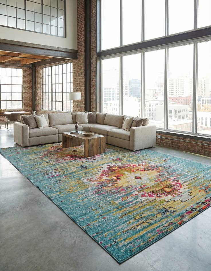 Detail image of 10' 6 x 16' 5 Washable Carnevale Rug