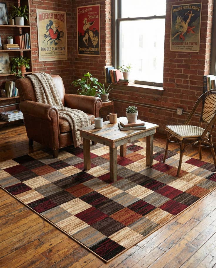 Vue détaillée : 215cm x 215cm Coffee Shop Tapis Carré
