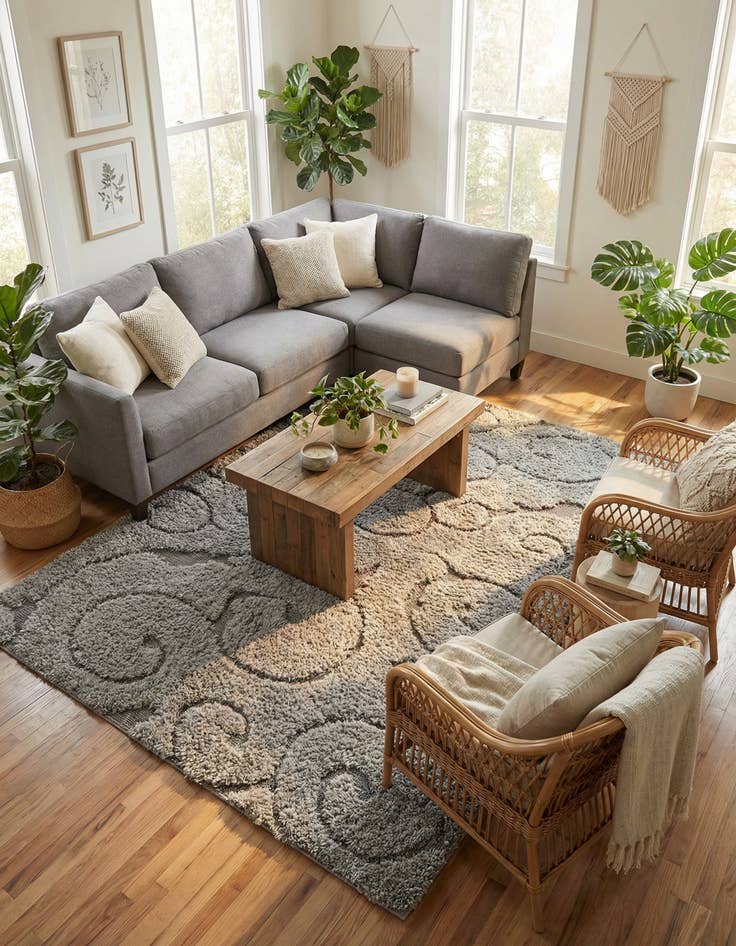 Detail image of 9' x 12' 2 Botanical Shag Rug