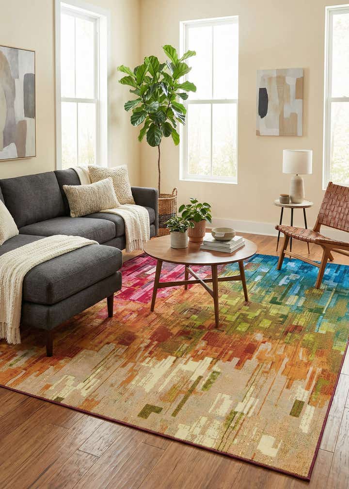 7' x 10' Easy-Clean Modern Indoor / Outdoor Rug