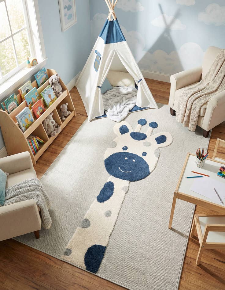 Detail image of 5' 3 x 8' Whimsy Kids Rug