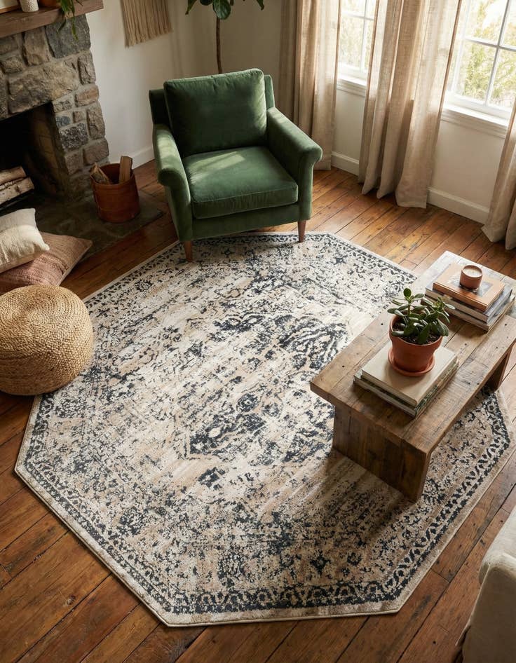 Detail image of 7' 1 x 7' 1 Eliza Octagon Rug