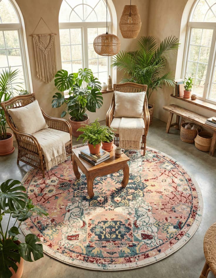 Detail image of 8' x 8' Charleston Round Rug