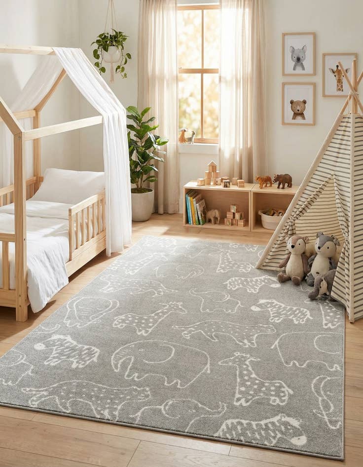 Detail image of 6' x 9' Whimsy Kids Rug