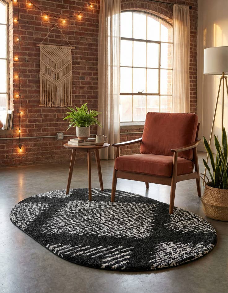 Detail image of 5' 3 x 8' Serenity Shag Oval Rug