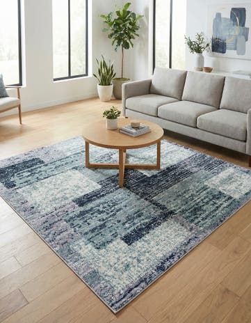 Blue and Gray Tucson Square Rug