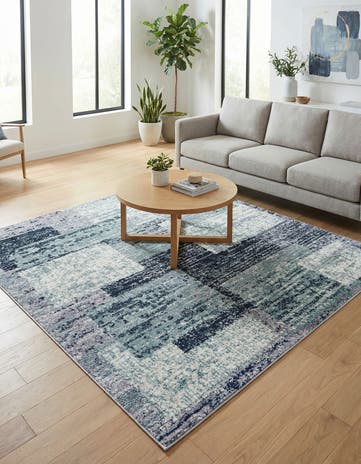Blue and Gray Tucson Square Rug