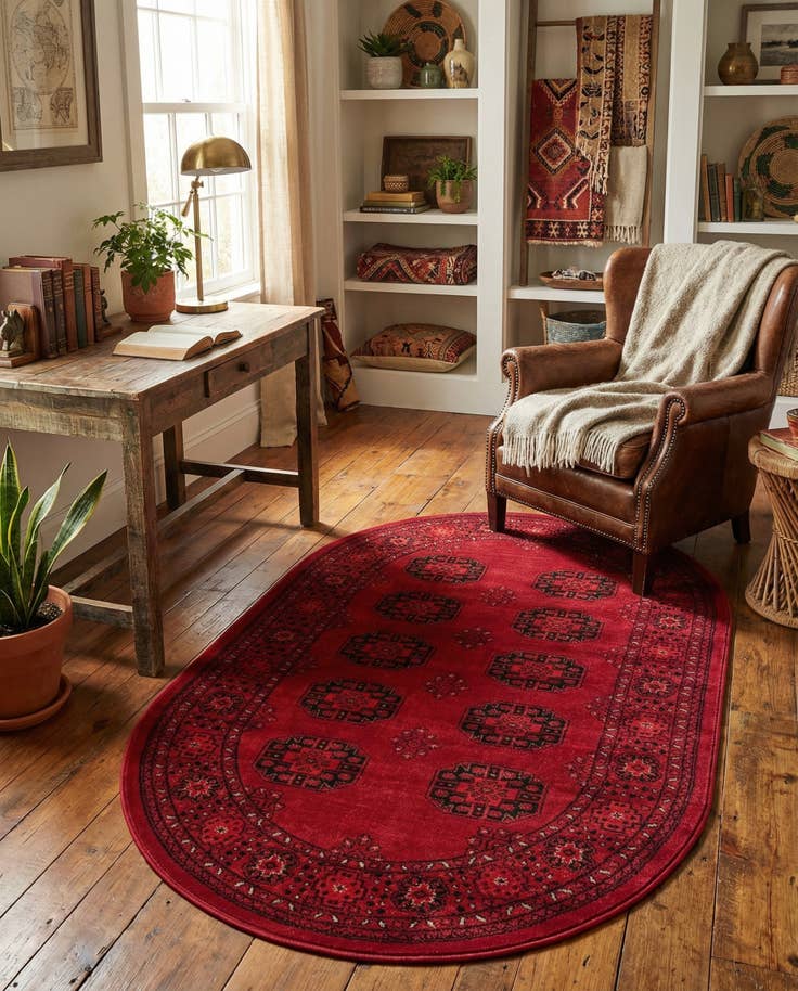 Detail image of 3' 1 x 5' 3 Bokhara Oval Rug