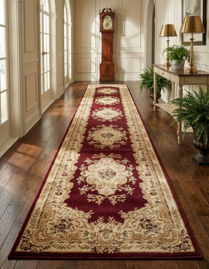 Detail image of 3' x 19' 8 Classic Aubusson Runner Rug