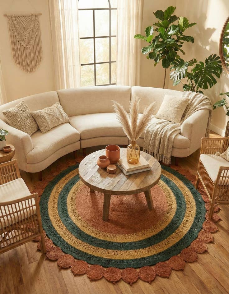 Detail image of 7' 10 x 7' 10  Hand Braided Jute Round Rug