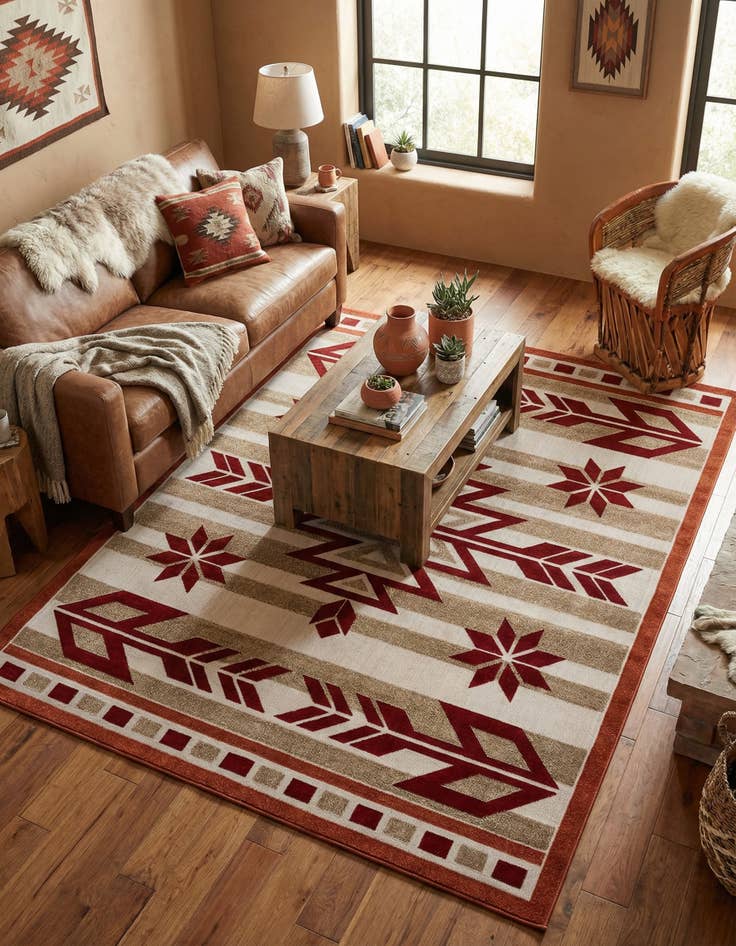Detail image of 8' x 10' Easy-Clean Modern Indoor / Outdoor Rug