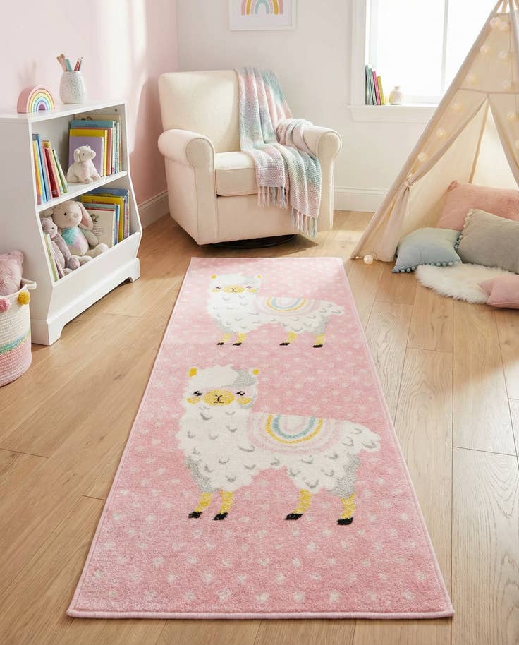 Detailansicht von 65cm x 185cm Llama Whimsy Kids Läufer Teppich